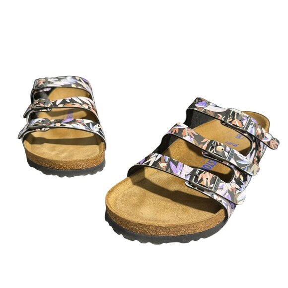 RARE Birkenstock Florida Fresh Floral Fades Black Womens Sandal SFB, Sz 39 NWB